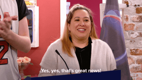 Great News Girl Reaction GIF