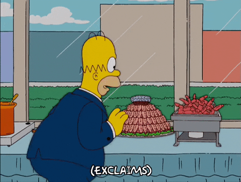 Greedy Homer Simpson Diving On Food GIF