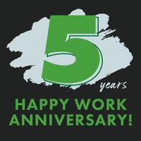 Green 5th Year Work Anniversary Design Artwork GIF