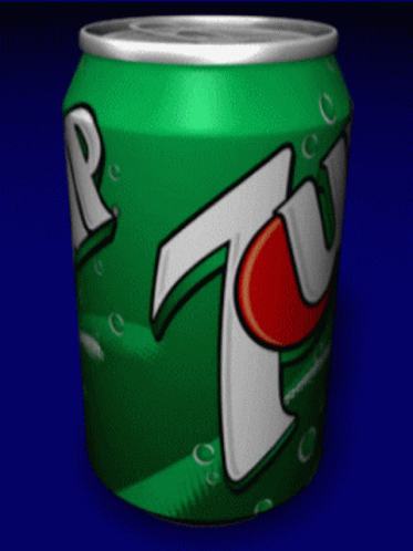 Green 7 Up Can With Silver Lid GIF