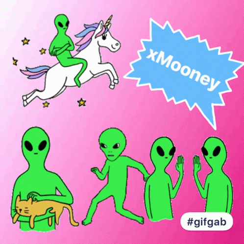 Green Aliens Standing Together
