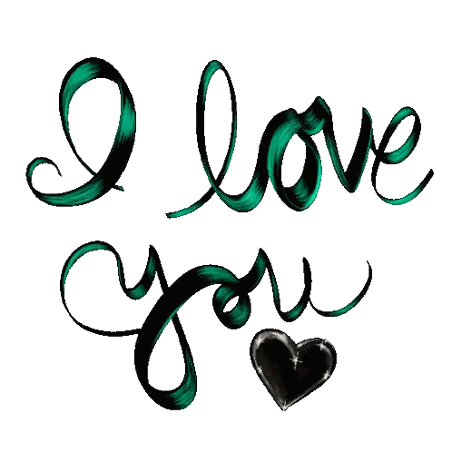 Green and Black I Love You Sign