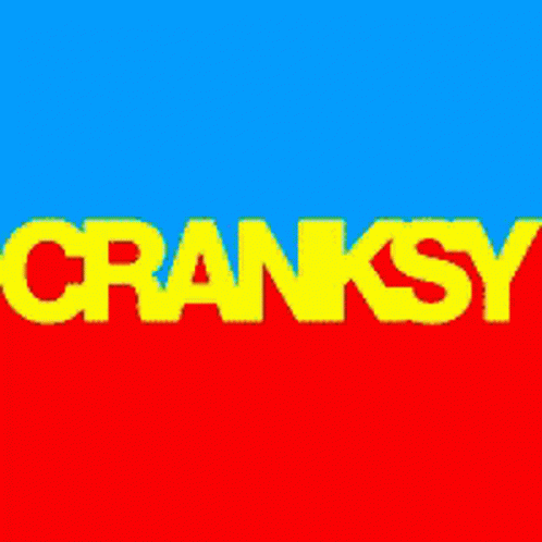 Green and Blue Background With Word Cranksy in Pink