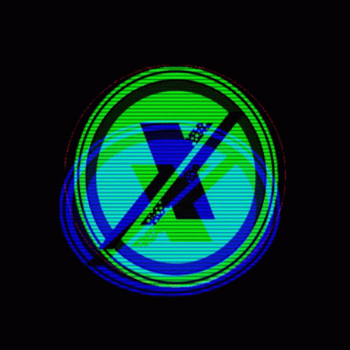 Green And Blue Circle With X In Center GIF