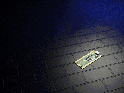 Green and Gold Motherboard on Black Brick Floor