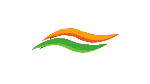 Green And Orange Wave Against White Background