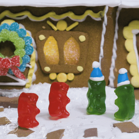 Green And Red Bear Shaped Gummies GIF