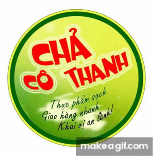 Green and Red Circle Saying Cha
