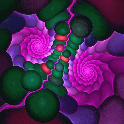 Green And Red Circles Fractal GIF
