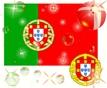 Green And Red Flag With Coat Of Arms GIF