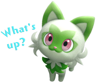 Green and White Cat Saying What's Up