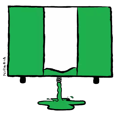Green and White Flag Saying Nigeria