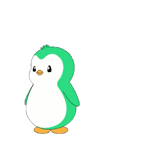 Green and White Penguin Lying with Eyes Closed