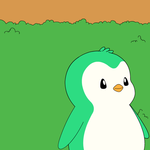 Green and White Penguin With Yellow Beak in Grass