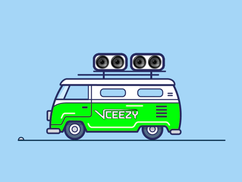 Green and White Van With Yeezy