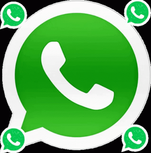 Green and White WhatsApp Logo With Four Speech Bubbles