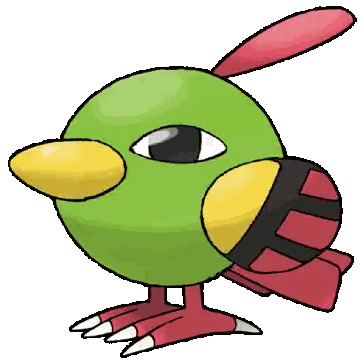 Green and Yellow Bird with Red Tail