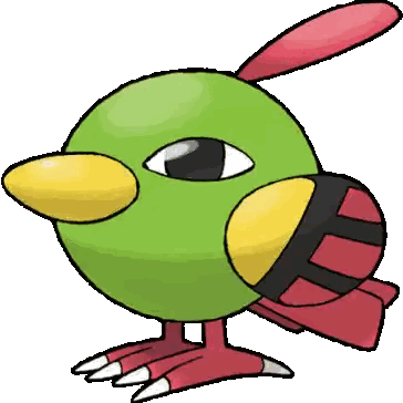 Green and Yellow Bird with Red Tail