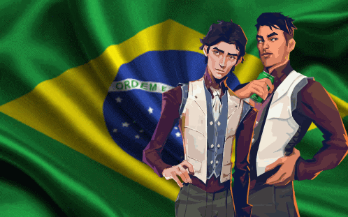 Green And Yellow Flag With Blue Circle GIF