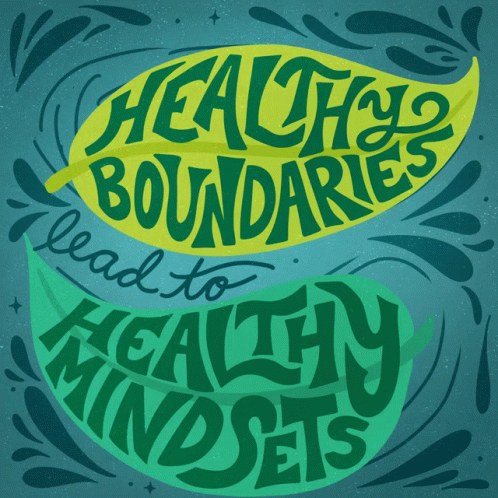 Green And Yellow Leaf Saying Healthy Boundaries Lead To Healthy Mindsets