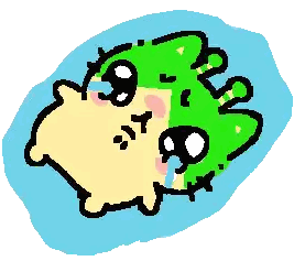 Green And Yellow Pixel Art Animal Sticker - Sad | GIFDB.com
