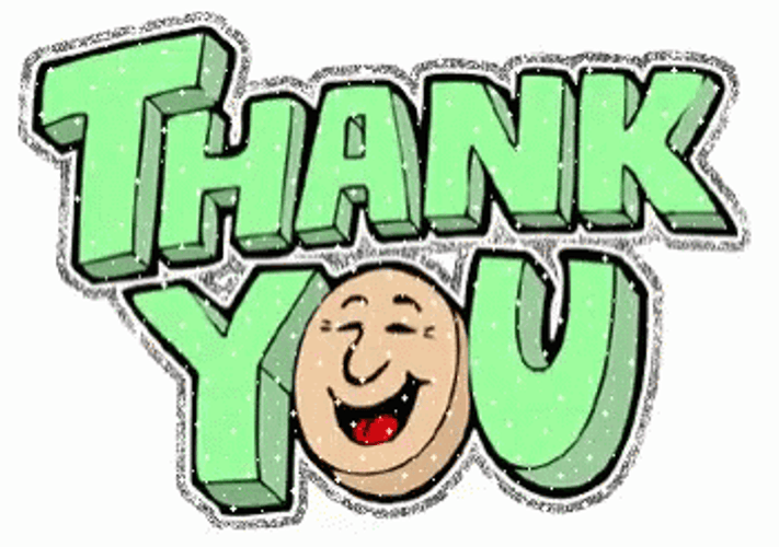 Green Animated Thank You With Emoji GIF