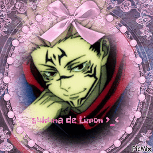 Green Anime Character With Pink Bow On Head GIF