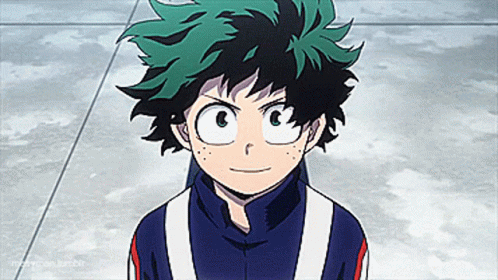 Green Anime Deku Wavy Hair GIF