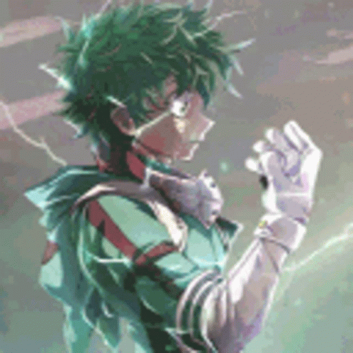 Green Anime Lighting By Izuku Midoriya GIF