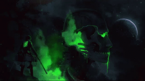 Green Anime Shadow In The Dark GIF