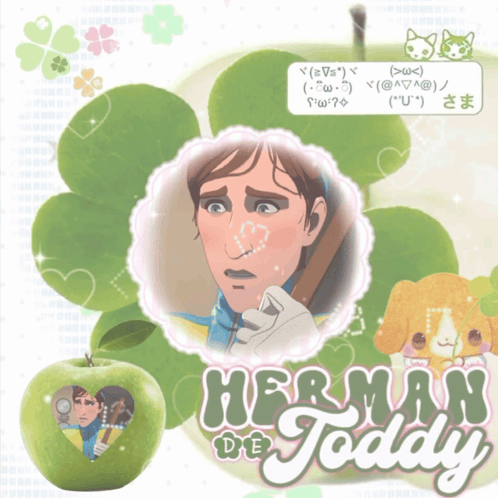 Green Apple With Man Picture and Herman De Joddy