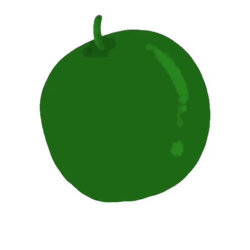 Green Apple with Stem