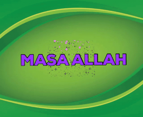 Green Background Masa Allah Purple GIF