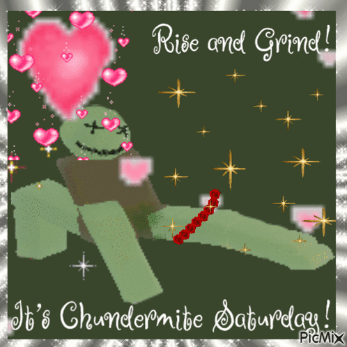 Green Background Pink Hearts Rise And Grind GIF