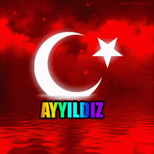 Green Background With Crescent Moon Star Ayyildiz GIF