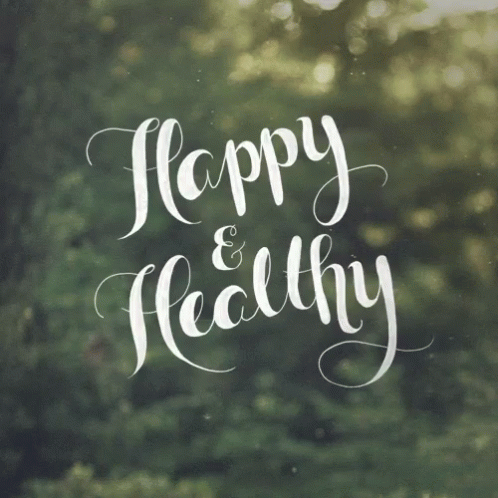 Green Background With Happy and Healthy