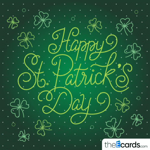 Green Background With Happy St. Patrick's Day