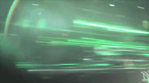 Green Background With Rainbow And Letter N GIF