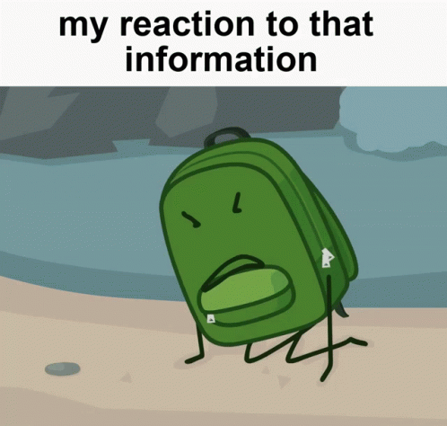 Green Backpack My Reaction To That Information GIF