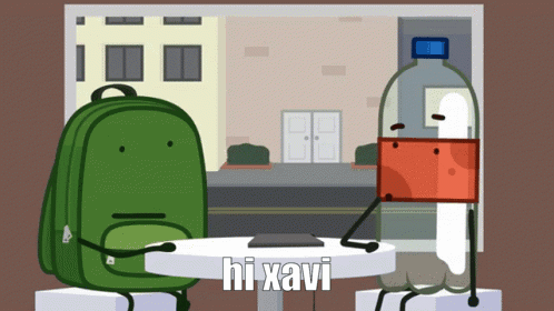 Green Backpack Next to Coca Cola Bottle Saying Hi-Xavi