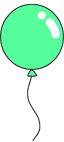 Green Balloon with Rope