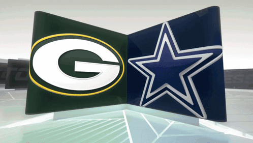 Green Bay Packers And Dallas Cowboys Logos GIF
