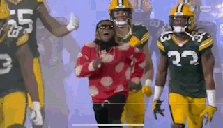 Green Bay Packers Football Players Walking