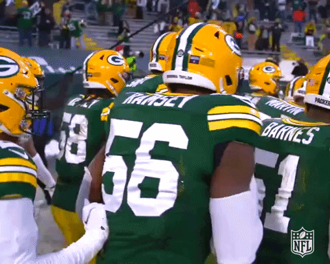 Green Bay Packers Huddled On Field GIF