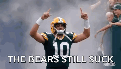 Green Bay Packers Player Celebrating The Bears Still Suck GIF