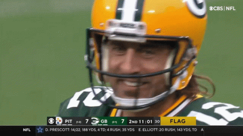 Green Bay Packers Player Smiling on CBS