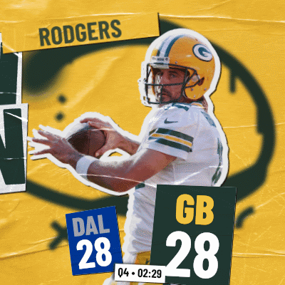 Green Bay Packers Poster Rodgers Holding Football