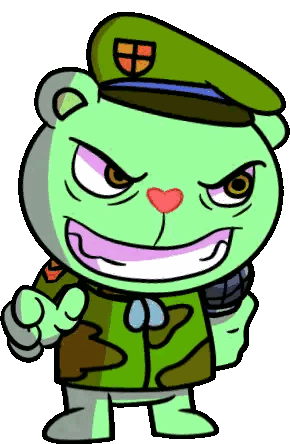 Green Bear In Military Uniform