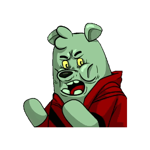 Green Bear in Red Jacket