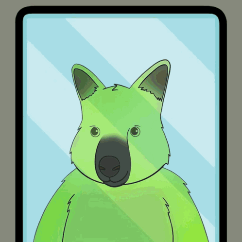Green Bear With Black Nose and Ears